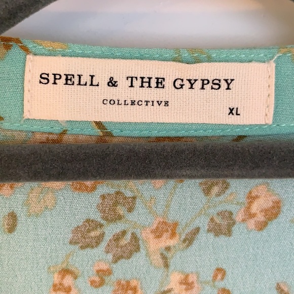 Rare! Spell and the Gypsy Maisie aqua and gold playdress. Runs small. - Picture 7 of 10